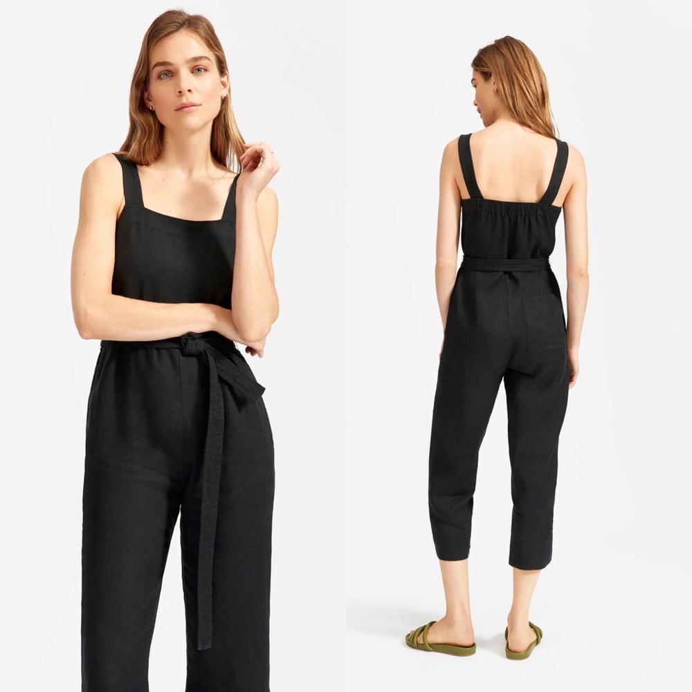 Everlane Linen Square-Neck Jumpsuit